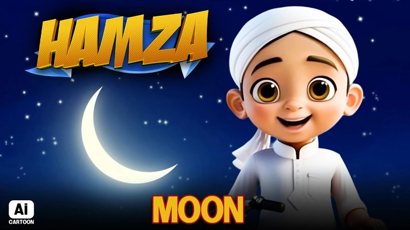 Chand | MOON | Hamza Cartoon Series | AI Cartoon Video | Madani Channel Program